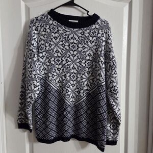 Vintage Separate Issue Navy White Sweater Sz M. D-1174